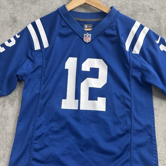 Nike Jersey Youth Boys L Blue Indianapolis Colts #12 Andrew Luck NFL On Field - Picture 6 of 13